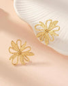 1pair Fashionable Vintage Petal Shaped Stud Earrings