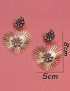 Rhinestone Decor Heart Charm Drop Earrings