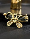 New European And American Style Luxury Green Crystal Winged Butterfly Brooch, Featuring High-End Designed Chest Pin For Suits And Coats