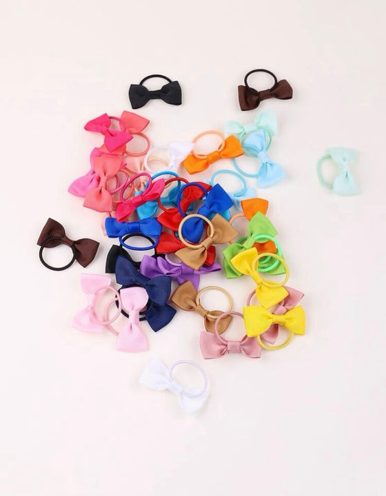 40pcs Toddler Girls Bow Decor Hair Tie