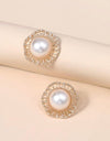 Faux Pearl Decor Hollow Out Stud Earrings