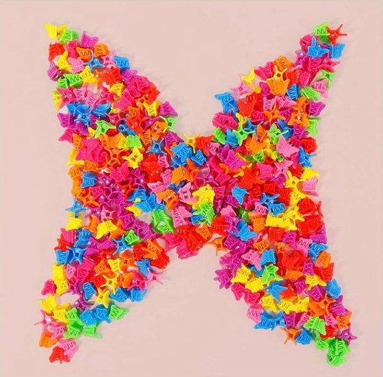 100pcs Butterfly Mini Hair Clip, Plastic Bangs Hair Claw Clip Ponytail Clip Children's Girls Hair Accessories, Ideal choice for Gifts