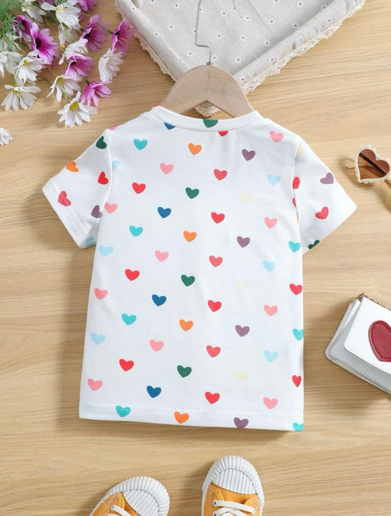 Kids EVRYDAY Toddler Girls Heart Print Tee Without Bag