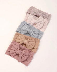 5pcs Random Colored Candy Shaped Hair Bands With Wide Bowknot For Kids, Baby Girls
