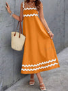 Women's Color Block Dress With Ruffle Hem