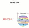 500pcs/roll Rainbow Laser Thank You Shopping Commercial Decorative Adhesive Sticker Labels