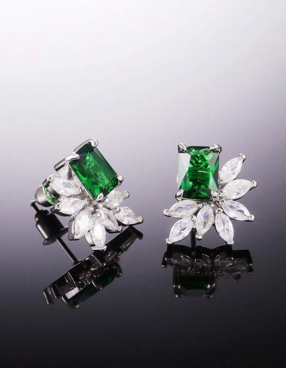 1 Pair Gorgeous Cubic Zirconia Stud Earrings