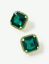 Fashionable All-Match Green Rhinestone Stud Earrings