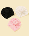 3pcs Baby Solid Hat Set