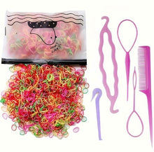  1505 set Mini Colorful Hair Ties & Random Colour Styling Tools