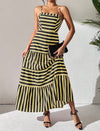 Frenchy Striped Ruffle Trimmed Summer Cami Dress