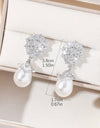 1pair Fashionable And Exquisite Luxury Cubic Zirconia, Vintage Faux Pearl Earrings For Women's