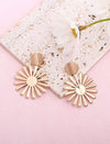 1pair European And American Style Metal Flower & Round Shaped Avant-garde Wistful Pendant Earrings For Women