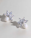 Cubic Zirconia Decor Stud Earrings