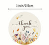500pcs Vibrant Autumn Floral THANK YOU Stickers