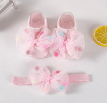  2pcs Adorable Girls Bow Hair Tie & Socks Set