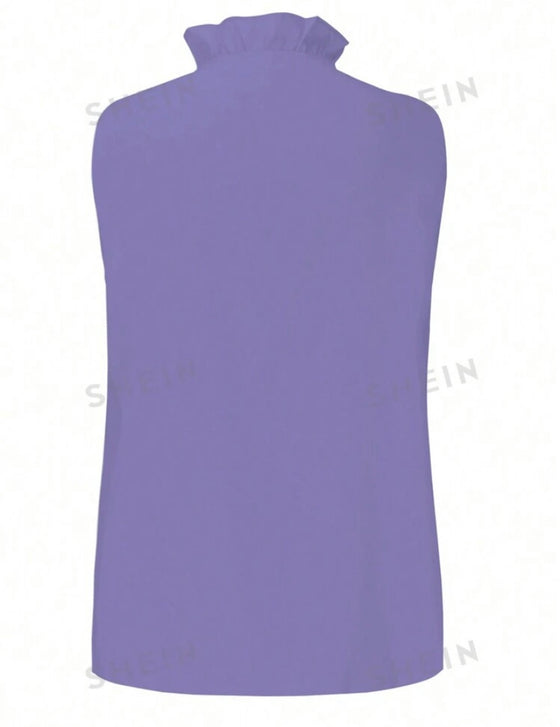 Solid Color Sleeveless Daily Basic Shirt