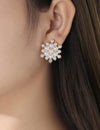 Faux Pearl Decor Stud Earrings