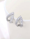 Cubic Zirconia Decor Stud Earrings