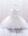 GIRLS Baby Princess Dress, Puffy Tulle Skirt With Butterfly Detail, Sleeveless For 1st Birthday Party And Special Occasions, Includes Hair Accessories