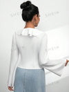 Women Ruffle Collar Shirt