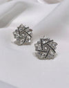 1pair Fashionable Cross-Shaped Rhinestone Studded Earrings