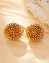 1pair Fashionable Geometric Hollow Out Round Stud Earrings With Unique Design