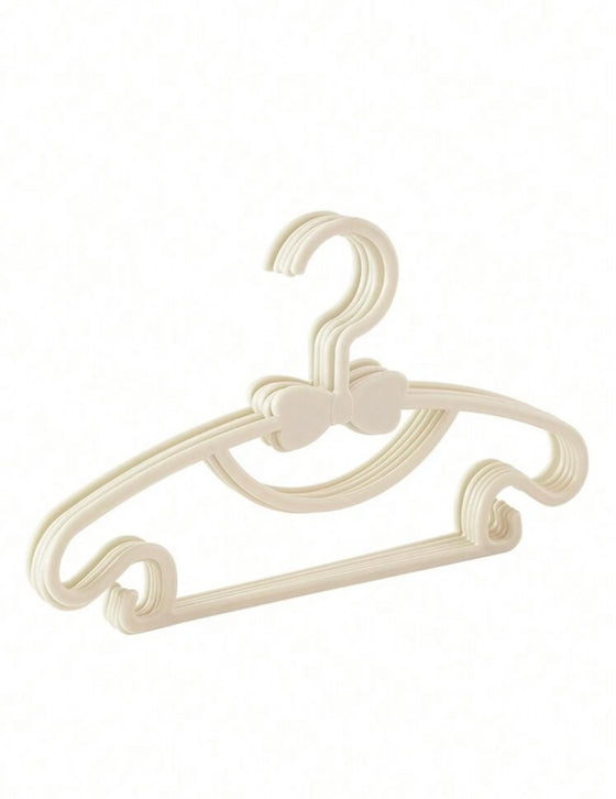 5pcs White Colour Solid Butterfly Shaped Baby Hangers, Durable And Sturdy