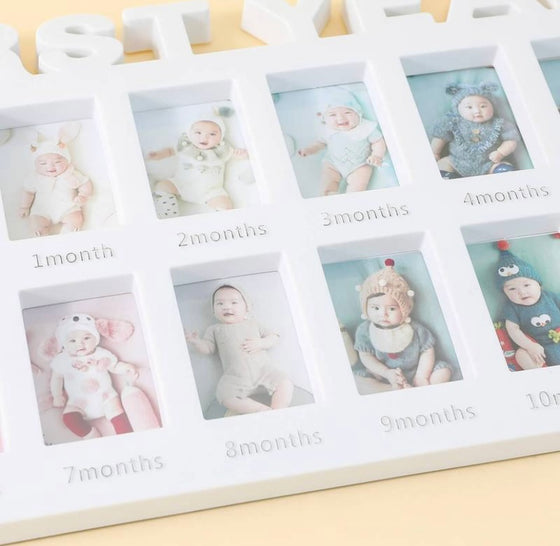 1pc White Growth Record Photo Frame
