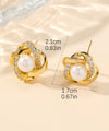 2pcs Gorgeous Rhinestone & Faux Pearl Embellished Wrap Earrings