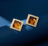 1pair Antique Khaki Geometric Earrings For Women
