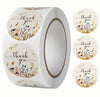 500pcs Vibrant Autumn Floral THANK YOU Stickers
