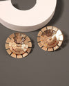1pair Simple Metal Leaf Texture & Rhinestone Decor Women Fashion Earrings