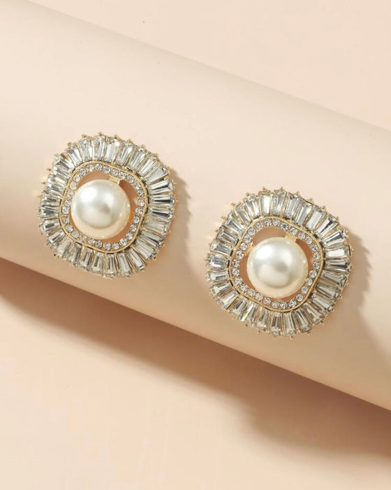 Rhinestone Decor Earrings