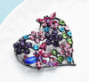 Heart Flower Dragonfly Crystal Rhinestone Brooch Pin