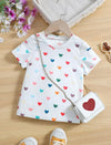 Kids EVRYDAY Toddler Girls Heart Print Tee Without Bag