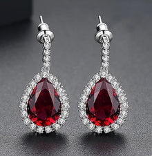  Luxury Rhodium Plated 3A Cubic Zirconia Tiny Clear CZ Women Wedding Bridal Earrings Waterdrop