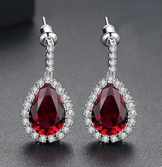 Luxury Rhodium Plated 3A Cubic Zirconia Tiny Clear CZ Women Wedding Bridal Earrings Waterdrop