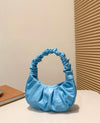 Mini Plain Cloud & Crescent Shaped Women's Handbag With Pleats