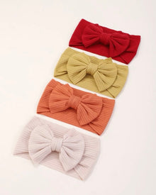  4pcs Random Candy Colored Wide Headband With Bow For Kids, Girls' Festival Hair Accessories