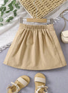 Young Girl Bow Front Fold Pleated Detail Skirt