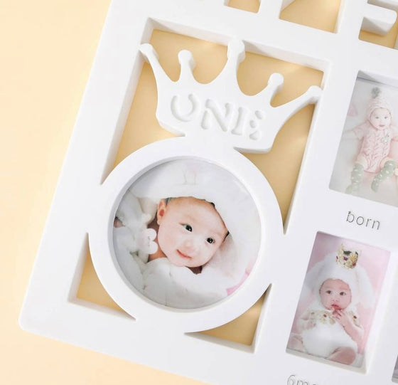 1pc White Growth Record Photo Frame