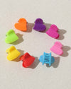 50pcs/Pack Colorful Dopamine Mini Heart Hair Clips, Suitable For Braids (Random Color)