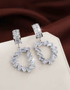 1pair Fashionable Copper Alphabet D Design Zirconia Inlaid Pendant Earrings