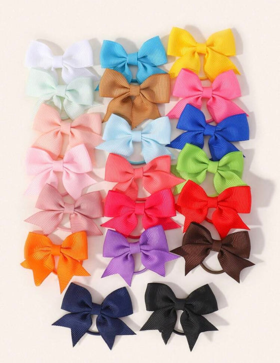 40pcs Girls Bow Decor Hair Tie For Daily Life