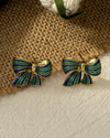 Fashionable Drip Oil Butterfly Bowknot Earrings With Vintage Style