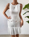 Solid Pleated Hem Dress