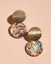 Round Charm Drop Earrings