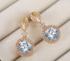 Gold color  Exquisite Ladies Heart-Shaped Large Zircon Stud Earrings Fashion Earring