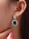 1 Pair Luxury Green Cubic Zirconia Drop Earrings